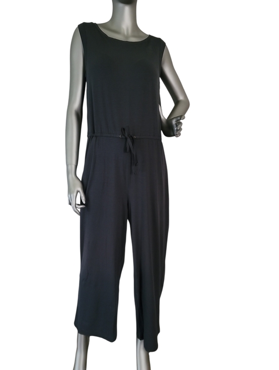 Eileen Fisher Pants - Eileen Fisher Fine Tencel Stretch Jersey Wide Leg Gray Jumpsuit Medium